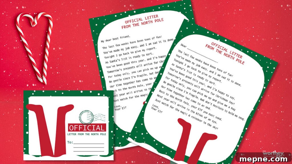 Printable Elf on the Shelf Goodbye Letter Template 4 free elf on the shelf goodbye letters