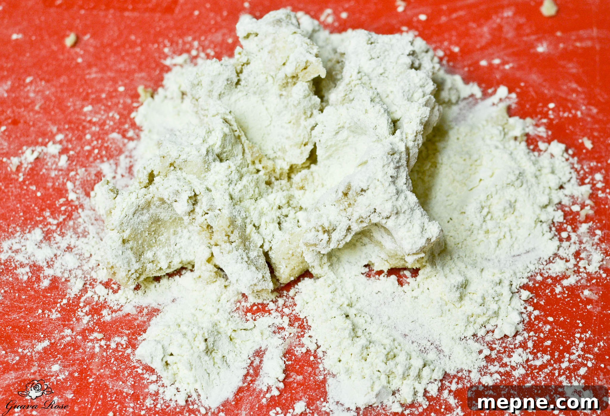 Adding flour to pa'i'ai