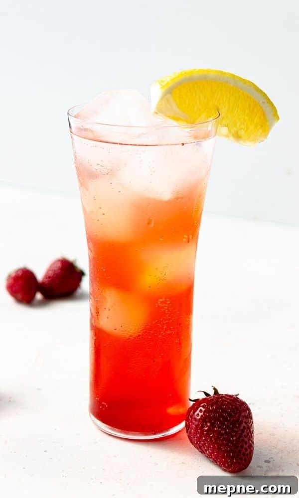 Homemade Strawberry Syrup for Cocktails and Mocktails 6 strawberry syrup flavored water
