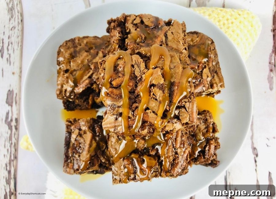 Salted Caramel Pretzel Brownies 8 Pretzel Caramel Brownies