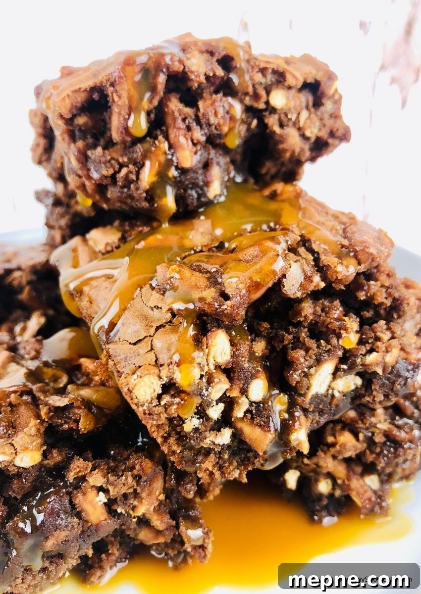 Salted Caramel Pretzel Brownies 9 How to Make Pretzel Caramel Brownies