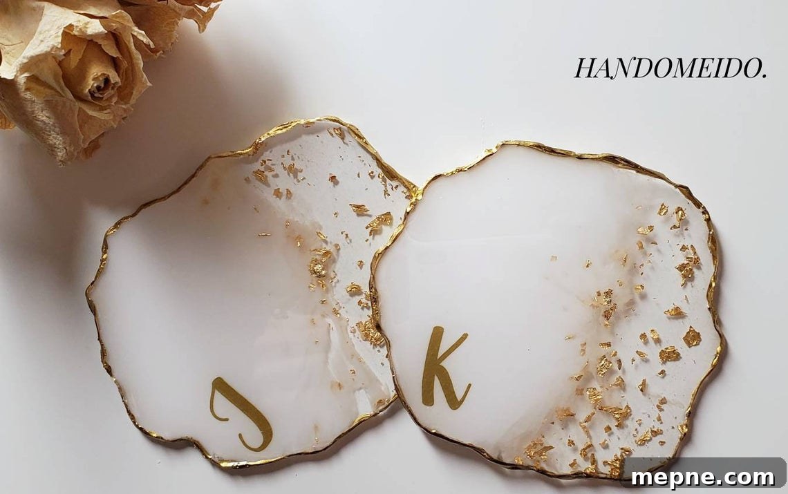 27 Wedding Gift Ideas for Newlywed Couples 3 gold resin coasters