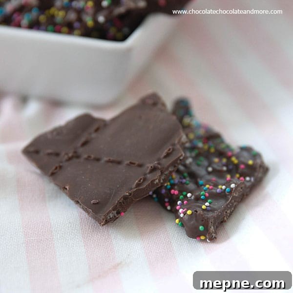 Homemade Crispy Chocolate Bark 6 Finished Crispy Chocolate Bark Candy pieces
