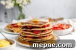 stack of sourdough pancakes ready to serve
