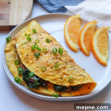 Sauteed Spinach and Mushroom Omelet Recipe 5 Final omelet