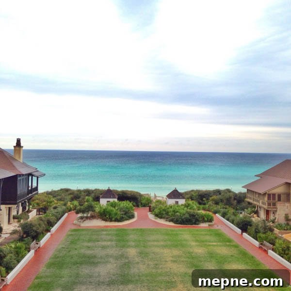 Ocean view from The Pearl Hotel in Rosemary Beach