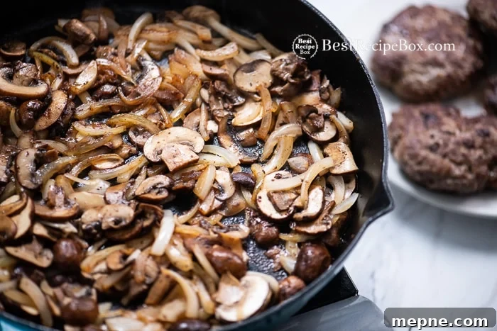 Best Mushroom gravy Recipe with Salisbury Steak @BestRecipeBox Best Mushroom gravy Recipe with Salisbury Steak step by step